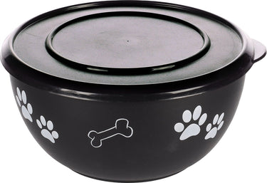Flamingo kena met deksel - eet- en drinkpot honden - eetpot met deksel kena zwart l 17,2cm 1250ml - 1st - 129689 - 1st