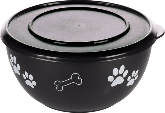 Flamingo kena met deksel - eet- en drinkpot honden - eetpot met deksel kena zwart l 17,2cm 1250ml - 1st - 129689 - 1st