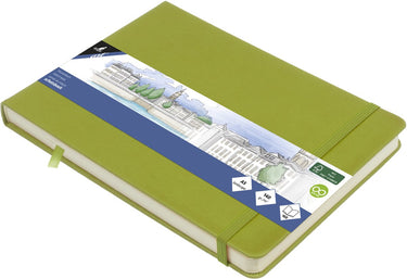 Kangaro schetsboek a5 landscape - lime green - hardcover kaft - met elastiek en lint