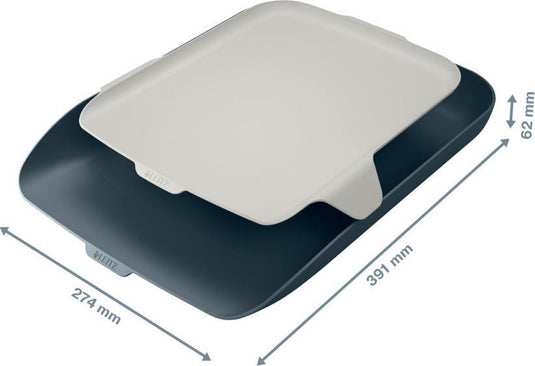 Leitz cosy brievenbak met organiser voor bureau - brievennbakjes voor a4- en c4-formaten - ideaal voor thuiskantoor thuiswerken - fluweel grijs