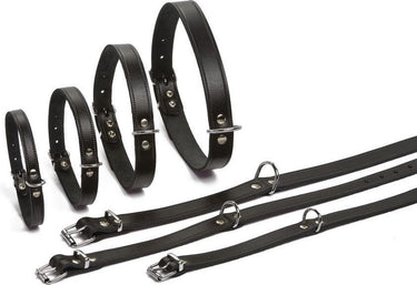 Beeztees - halsband hond - leer - zwart - 35,5-41,5 cm x 18 mm