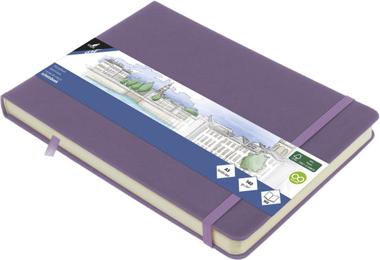 Kangaro schetsboek a5 liggend - heather purple - met elastiek en lint - k-861313