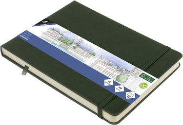 Kangaro schetsboek a5 landscape - forest green - hardcover kaft - met elastiek en lint