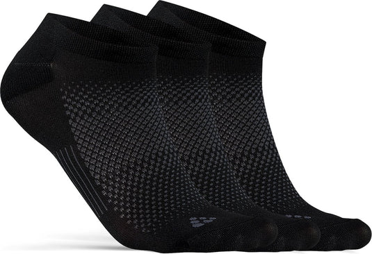 Craft core dry footies 3-pack unisex sportsokken - zwart