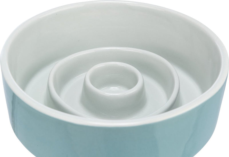 Afbeelding laden in galerijviewer, Trixie voerbak slowfeeding keramiek grijs blauw
