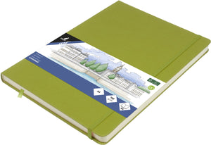 Kangaro schetsboek a4 - lime green - hardcover kaft - met elastiek en lint