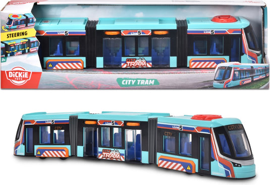 Dickie toys - siemens tram - 41,5 cm - stuurmechanisme op het dak - vanaf 3 jaar - speelgoedvoertuig