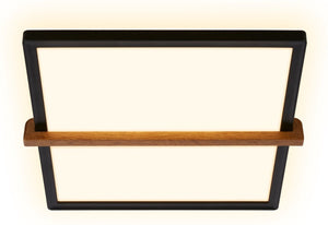 Briloner remsa - led plafonniére - plafondlamp met indirect licht - warm wit licht - 29 x 31,5 x 4 cm - zwart hout