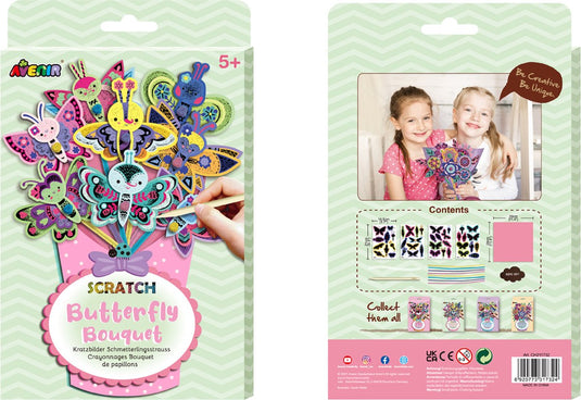 Avenir scratch boeket - vlinder - maak je eigen boeket - knutselplezier - 5 jaar