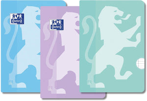 Oxford school - schoolschrift - a4 - lijn - met kantlijn - 72 pagina's - pak van 3 - pastel