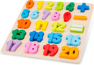 New classic toys ® houten cijfers rekentekens puzzel - getallen 0 t m 20 - kleurrijk rekenpuzzel speelgoed - educatief leren tellen - peuterspeelgoed - vanaf 24 maanden