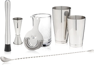 Viski essentials cocktailset - roestvrijstaal - 7-delig