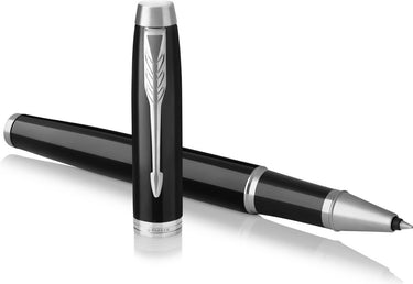 Parker im rollerballpen | zwart lak met chromen afwerking | fijne penpunt | zwarte inkt | geschenkverpakking