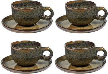 Serax - sergio herman surface - koffiekop + schotel - indi grijs - 13 ø - 4 stuks