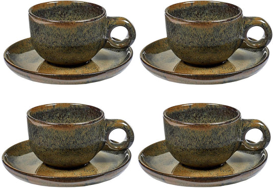 Serax - sergio herman surface - koffiekop + schotel - indi grijs - 13 ø - 4 stuks
