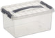 Sunware - q-line opbergbox 6l transparant metaal - 30 x 20 x 14,3 cm