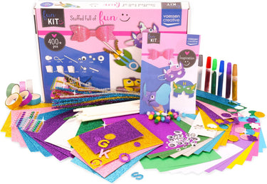 Vaessen creative knutselpakket glitter – knutseldoos voor kinderen - 400 onderdelen