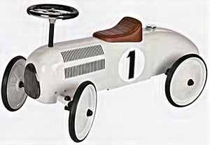 Goki loopauto - wit - 73,5x35x40cm - metaal en kunststof - 1 jaar