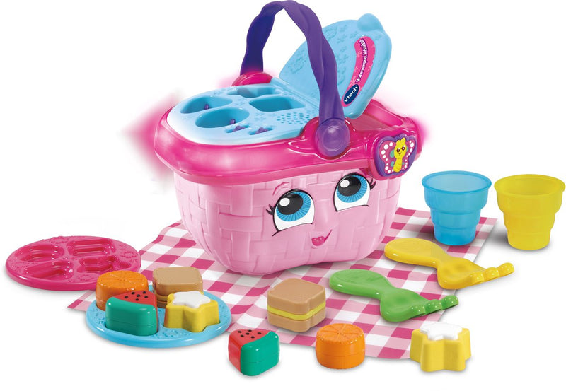 Afbeelding laden in galerijviewer, Vtech vormenpret picknickset - cadeau kinderen - educatief baby speelgoed - vormen, kleuren, etenswaren reacties - cadeau - 1 tot 4 jaar

