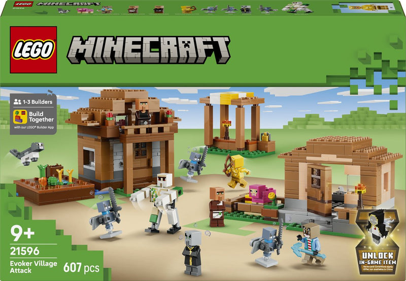 Laden Sie das Bild in Galerie -Viewer, Lego minecraft oproeper dorpsaanval speelgoed voor kinderen met 11 figuren uit de videogame 21596
