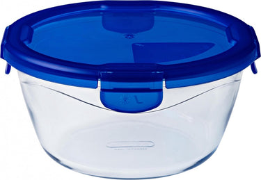 Pyrex - cook go schaal rond met deksel 1,6 liter - transparant