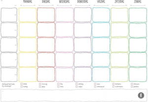 Merkloos sans marque gezinnig weekplanner notitieblok a4