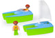 Lena speelgoed boten zeilboot en sportboot multicolor voor kinderen.
