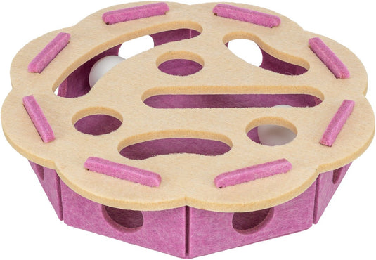 Trixie hole'n'roll bloem vilt roze beige