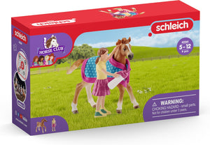 Schleich horse club - veulen met deken - speelfiguur - kinderspeelgoed voor jongens en meisjes - 5 tot 12 jaar - 42361