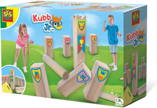 Ses creative ses - kubb jr. - kubb junior - vrolijke, houten onderdelen - in handige bewaartas