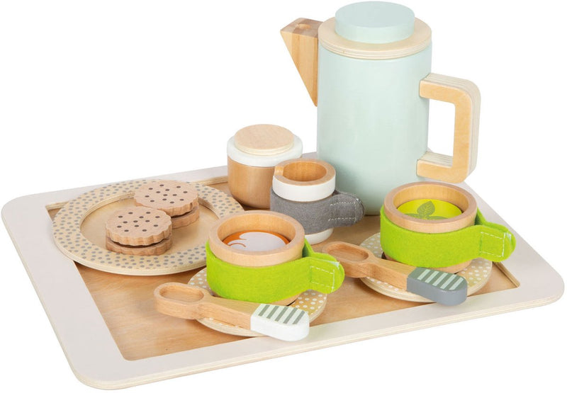 Afbeelding laden in galerijviewer, Small foot - houten speelkeuken koffie- en theeservies
