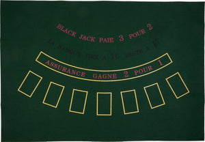 Longfield black jack kleed 130 x 90 cm – groen vilt – casino spel accessoire voor thuis – engelhart