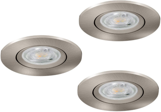 Eglo barranco inbouwspot - badkamer - gu10 - ø 8.4 cm - grijs - set van 3 stuks