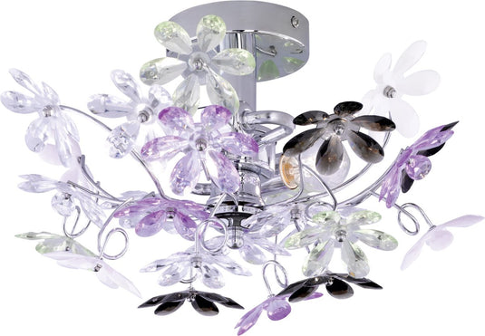 Rl live your light reality flower - wandlamp - chroom - excl. 2x e14 4 w - verlichting omhoog en omlaag - dimbaar met schakelaar