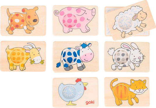 Goki geheugenspel - dieren - 16 delen - hout - 3 jaar