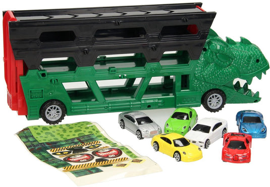 Lobbes speelgoed bv lobbes dinosaurus vrachtwagen speelgoed met racebaan en auto's.
