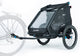 Cube double cmpt-trailer - kids trailer voor twee personen - fietsaanhanger en kinderbuggy in één - kiddie trailer bestand tegen alle weersomstandigheden - met 70l bagageruimte - zwart