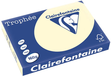 Clairefontaine trophée pastel, gekleurd papier, a3, 160 g, 250 vel, crème