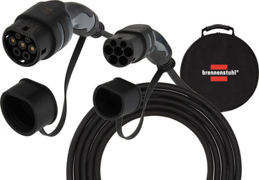 Brennenstuhl ev type 2 laadkabel 22kw (e-mobility type 2 laadkabel 7m, ip55, 3-fase, mode 3 laadkabel met tas voor elektrische hybride voertuigen)