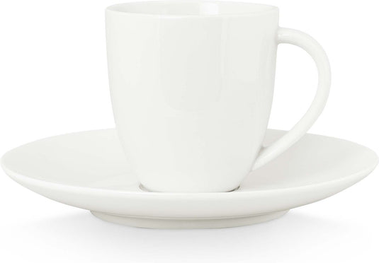 Vtwonen koffiekop met schotel - wit - porselein - 100ml