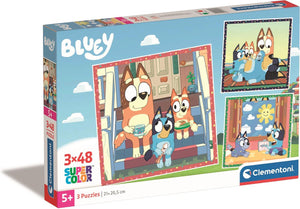 Clementoni - puzzel - 3 x 48 stukjes - bluey - puzzel voor kinderen - vanaf 5 jaar