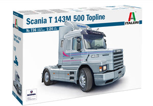 Italeri modelbouwpakket auto - 0736 scania t143m 500 torpedo topline 4x2 - vrachtwagen plastic - 1:24 - modelbouw