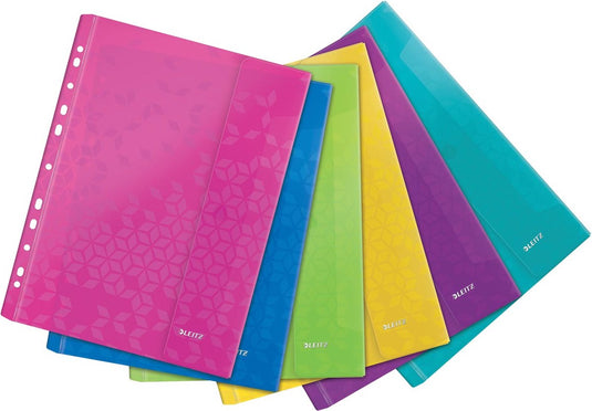 Leitz wow geperforeerde showtas a4, uit pp, geassorteerde kleuren 6 stuks