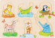 Goki houten achtergrond noppenpuzzel moeder en baby, 6st.