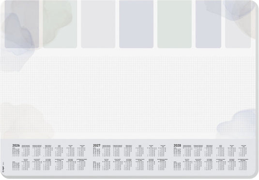 Sigel bureau onderlegger - formaat a2 - pastel - met kalender 2026 2027 2028 - afgeronde hoeken - si-h6312