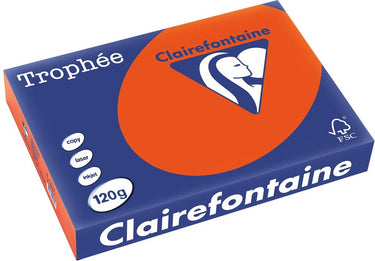 Clairefontaine trophée intens, gekleurd papier, a4, 120 g, 250 vel, kardinaalrood