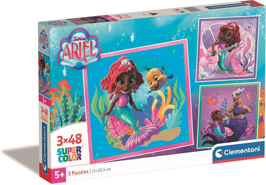 Clementoni - puzzel - 3x48 stukjes - disney ariel - puzzel voor kinderen - vanaf 5 jaar