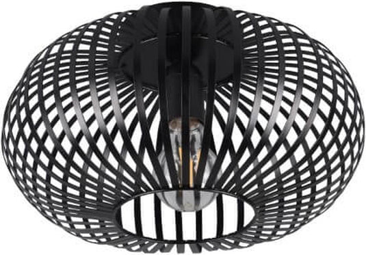 Trio johann - plafondlamp - zwart mat - excl. 1x e27 60w - d: 30cm