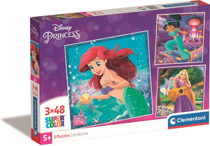 Clementoni - puzzel - 3x48 stukjes - disney prinsessen - kinderpuzzel - vanaf 5 jaar