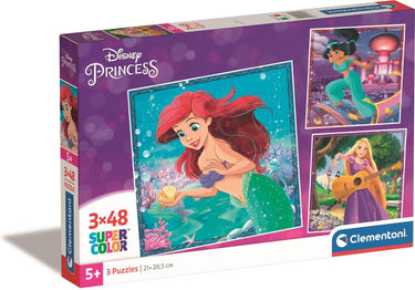 Clementoni - puzzel - 3x48 stukjes - disney prinsessen - kinderpuzzel - vanaf 5 jaar